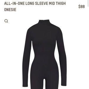 Skims all in one mid thigh long sleeve bodysuit
